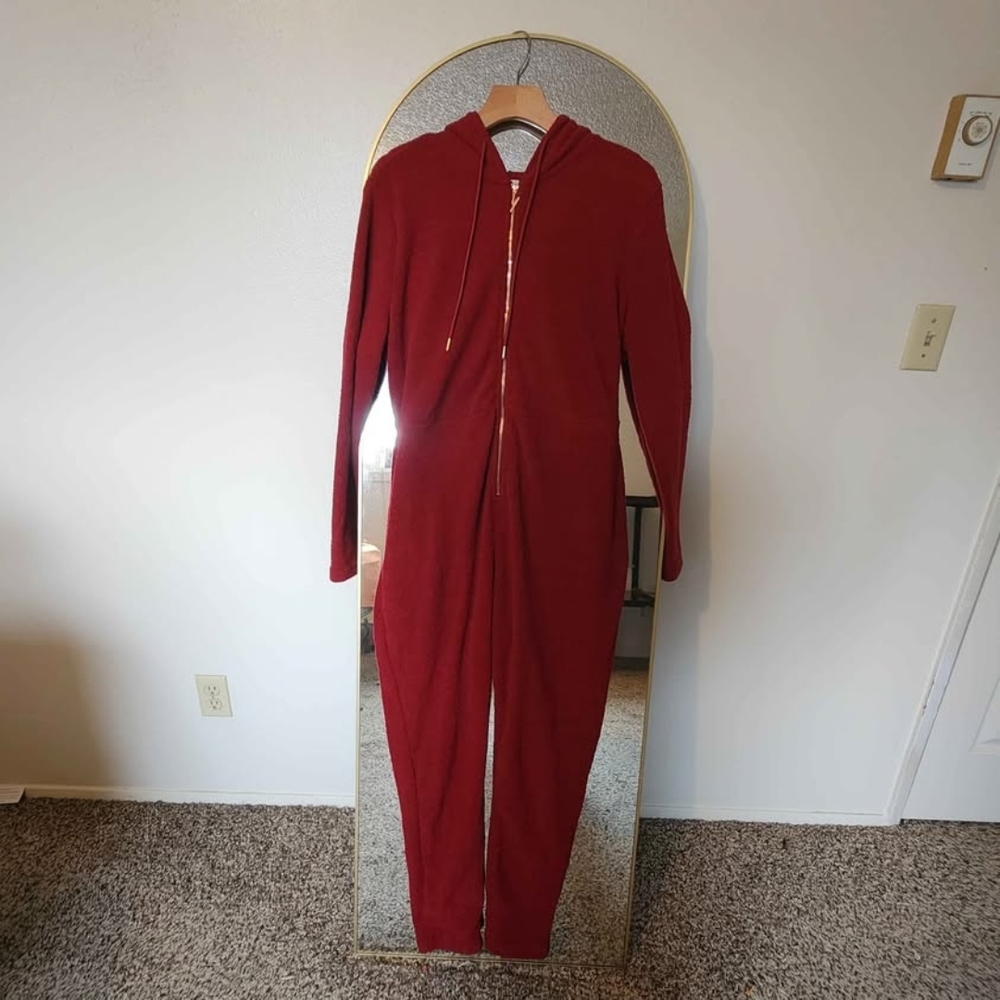 Red Hooded Jumpsuit